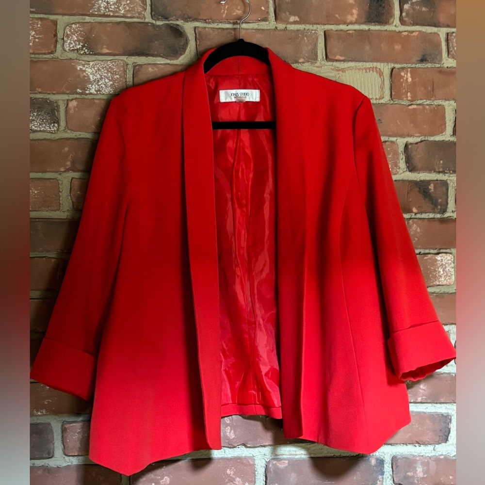 Jones Studio Blazer, Red, Size 14